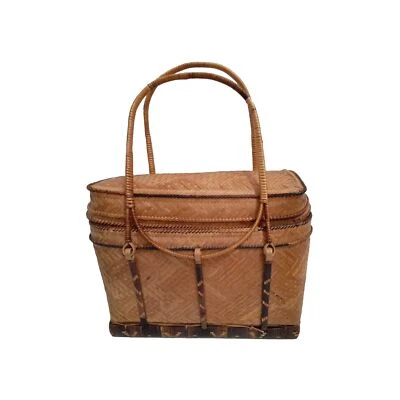 Bolso de mano vintage tejido de paja~cartera~1940’s~RETRO~ÚNICO~DELICADO Foto 1 de 4