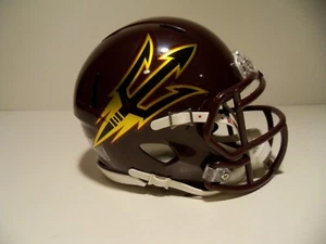 CUSTOM ARIZONA STATE SUN DEVILS WEINROT ALTERNATIV MINI FOOTBALL HELM  - Bild 1 von 3
