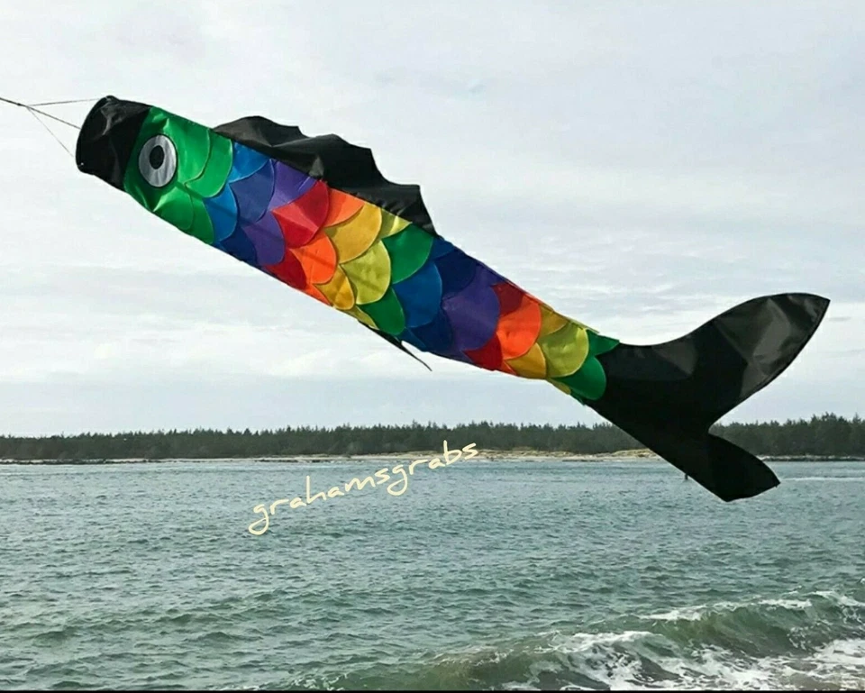 in The Breeze Rainbow Scales Fish Windsock 60-inch