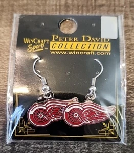 Detroit Red Wings PETER DAVID COLLECTIBLE NHL TEAM LOGO EARRINGS NEW - Picture 1 of 3