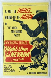 NIGHT TIME IN NEVADA Roy Rogers Benton window card - Picture 1 of 1