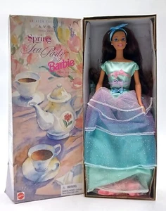 1997 Tea Party Barbie Puppe Brunette / Avon Special Edt. / Mattel 18658 / NrfB - Bild 1 von 8