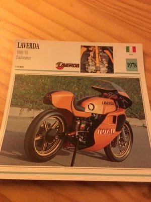 Laverda 1000 V6 Endurance 1978 Tarjeta Moto Colección Atlas Italia - Imagen 1 de 2