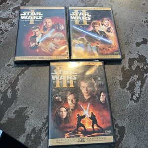 Star Wars The Phantom Menace Attack of the Clones The Revenge of the Sith DVDs - Imagen 1 de 2