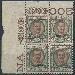1921-22 DALMAZIA 1 CORONA QUARTINA LUSSSO MNH ** - ED722-2 - Picture 1 of 1