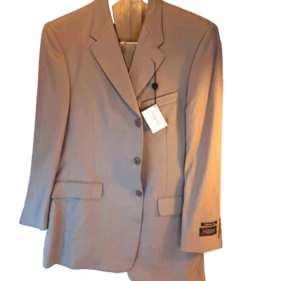 Murano Мужская три кнопки Sport пальто бежевый 100% шерсти карманы с подкладкой пик 43R новый - Изображение 1 из 4