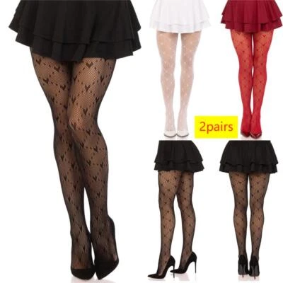 Damen-Spitzenstrumpfhose Netzstrumpfhose Strumpfhose Mit Herzmuster х - Bild 1 von 4