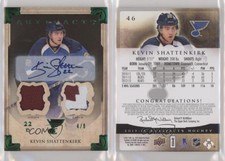 2013 Upper Deck Artifacts Emerald Jersey/Patch /8 Kevin Shattenkirk Patch Auto