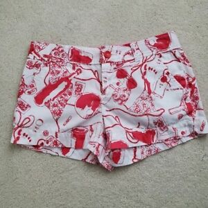 Lilly Pulitzer Spin the Bottle, Cards, Wine Shorts sz4
