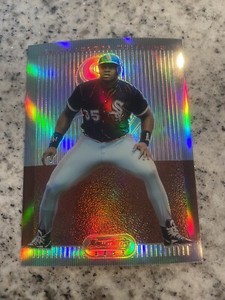 1995 BOWMAN’S BEST JUMBO REFRACTOR FRANK THOMAS #65 MINT INSERT CARD