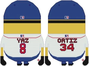 CROSS STITCH+ CRAFT PATTERN Red Sox Ticket Minion Ortiz Yaz Jersey ANY Player - Picture 1 of 18