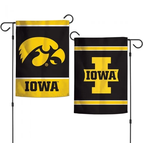 IOWA HAWKEYES DOUBLE SIDED GARDEN FLAG 12"X18" BANNER NCAA LICENSED Cover
