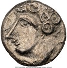 CELTIQUE GAUL SEQUANI milieu du 1er siècle av. J.-C. AR Quinarius, Obv Roma, Rév Sanglier - NGC XF