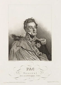 FALKE (*1776) nach Unbekannt (19.Jhd), General Ludwik Michal Pac, Punktierst. - Bild 1 von 5