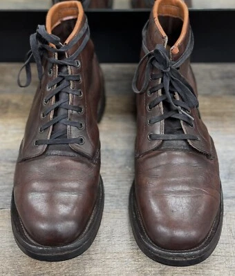 Colectable Vintage Hoggs Brown Leather Lace-Up Boots UK 10 EU 44 Commando Soles - Image 1 of 4