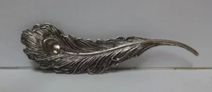 Vintage Sterling Silver 3" Leaf Pin - 3 Photos - Picture 1 of 3