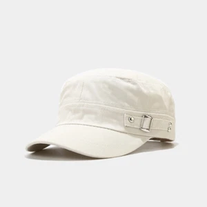 Military Cadet Hat Flat Hat Baseball Cap Sun Cap Spring Autumn Classic Vintage - Picture 1 of 21