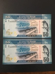 SRI LANKA / CEYLON 50 RUPEES 2010 REPLACEMENT Zzzzzzz PAIR - Picture 1 of 2