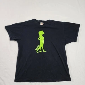 Geico Shirt Mens Large Black Gecko Insurance Promo Y2K Fruit Of The Loom Vantage - Picture 1 of 12