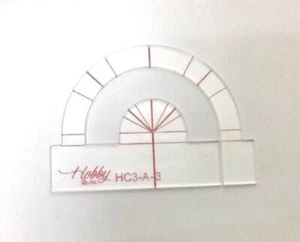 Quilting Ruler Template 3 Half Circles in One HC3-A-3 3mm - Picture 1 of 1