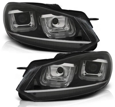 Scheinwerfer für VW Golf 6 08-12 mit Led Tagfahrlicht schwarz Satz links rechts - Bild 1 von 4