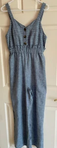 Romeo & Juliet Couture Jumpsuit weites Bein Größe M blau gestreift Leinen Viskose neu mit Etikett $ 140 - Bild 1 von 9