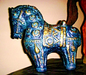 MID CENTURY MODERN CERAMIC HORSE SCULPTURE BITOSSI ALDO LONDI STYLE UNMARKED - Picture 1 of 6