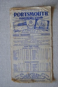 1951-52 Portsmouth v Aston Villa Football Programme 29 September 1951 - Picture 1 of 12