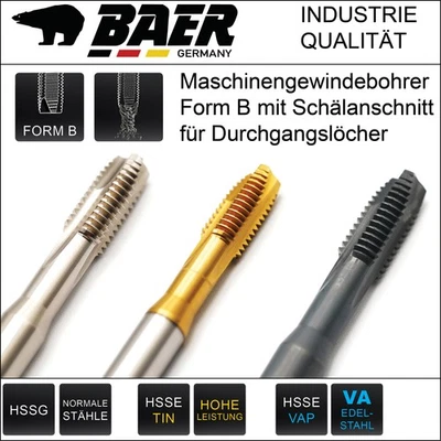 BAER Maschinengewindebohrer Form B | Durchgangslöcher | M2–M16 | Gewindebohrer - Bild 1 von 4
