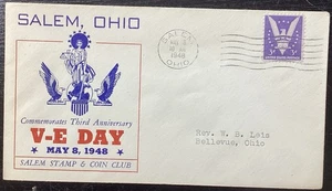 FDC Salem Ohio Commemorates Third Anniversary V-E Day - Picture 1 of 2
