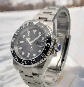 Reloj Personalizado 40mm GMT Negro Buzos 'Sub' NH34 Seiko TMI Movimiento Automático 10atm GMT - Imagen 1 de 18