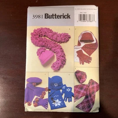 Butterick 3981 Misses Hats Scarves & Gloves in 5 Styles Sewing Pattern (S-M-L) - Image 1 of 2