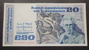 IRELAND 20 pounds 1980-1992 ( 1986 ), P-73, aUNC --- - Picture 1 of 4