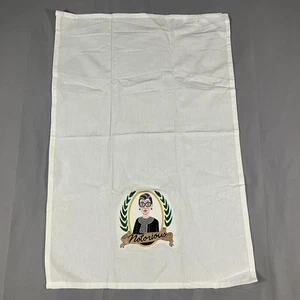 Toalla de cocina Ruth Bader Ginsberg bordada 18,5x27,5 algodón blanco notorio - Imagen 1 de 10