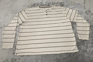Wrangler Shirt Mens 2X Large Beige Striped Long Sleeve Button Pullover Casual - Picture 1 of 7