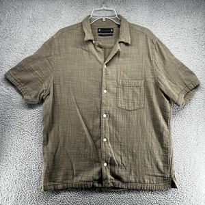 AllSaints Hemd Herren Large Oliv Relaxed Fit Kurzarm Camp Kragen Knopfleiste - Bild 1 von 9