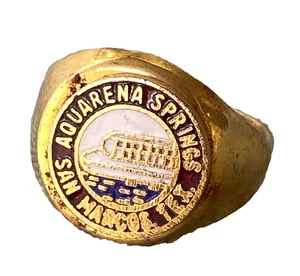 Vintage Aquarena Springs Souvenir Ring Gold Glass Bottom Boat San Marcos TX Rare - Picture 1 of 7