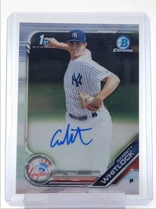 GARRETT WHITLOCK 2019 BOWMAN CHROME 1ST AUTOGRAPH YANKEES AUTO Q4034 - Picture 1 of 2