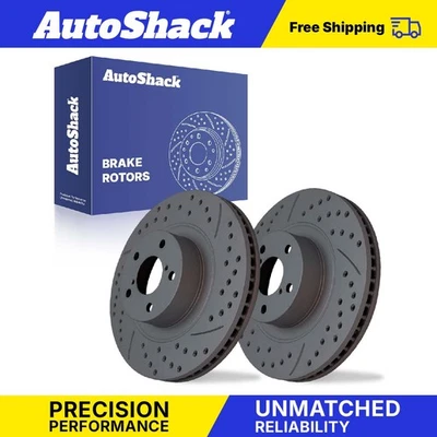 Front Drilled Slotted Brake Rotors Pair for Subaru Forester Outback Legacy Foto 1 de 2