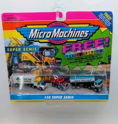 Very Rare Vintage Galoob Micro Machines #38 Super Semis Free Micro Machine Minis - Image 1 of 4