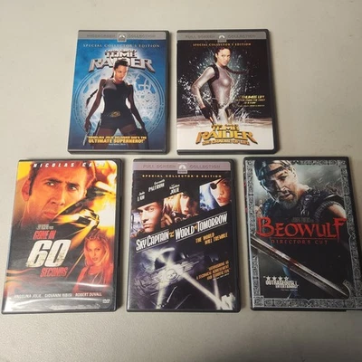 Tomb Raider, Gone In 60 Seconds , Beowulf - Angelina Jolie DVD Lot Foto 1 de 4