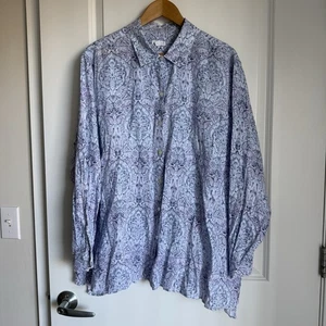 J. Jill Love Leinen Knopfleiste Langarm Tunika Shirt Gr. 3X Lagenlook Coastal - Bild 1 von 14