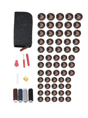 60pcs Resin Buttons Repair Kit, 5-Size for Various sewing DIY Replacements - Image 1 of 4