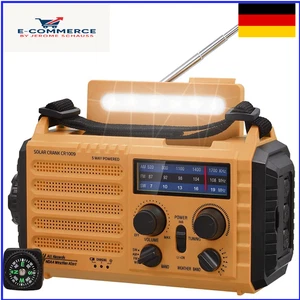 Tragbare Solar Radio, Notfall Radio mit Kurbel, Dynamo Wetter AM/FM/SW Radio, - Bild 1 von 7