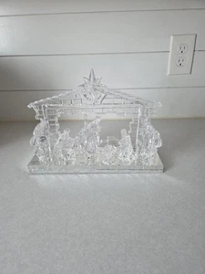 Presepe led acrilico canna cracker vintage in scatola originale e confezione funziona - Foto 1 di 17