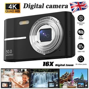 2,4" Digitalkamera FHD 1080P 50MP 16X Zoom Anti Shake Kompakt Camcorder Kinder - Bild 1 von 27
