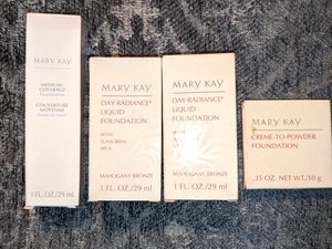 Mary Kay NEU Old Stock BRONZE Foundation Medium 808 Mahagoni 6337 + Creme SET - Bild 1 von 5