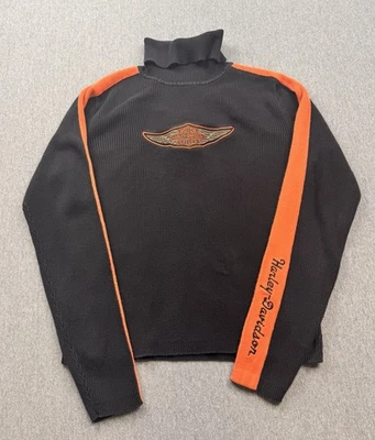 Harley Davidson женщин ребро водолазка вышитый пуловер свитер размер XL - Изображение 1 из 4