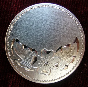 ANTIQUE STERLING DUBERRY SILVER BROOCH OR PIN ETCHED FLOWER  Duberry- F.A. - Picture 1 of 4