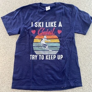 Girl’s ’I Ski Like A Girl” Graphic Tee Size Youth Large - Picture 1 of 6